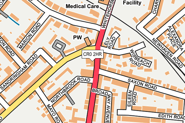 CR0 2HR map - OS OpenMap – Local (Ordnance Survey)