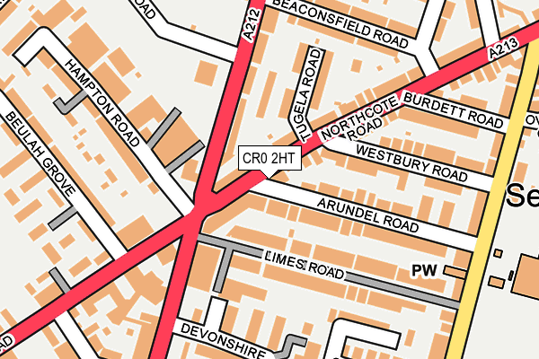 CR0 2HT map - OS OpenMap – Local (Ordnance Survey)