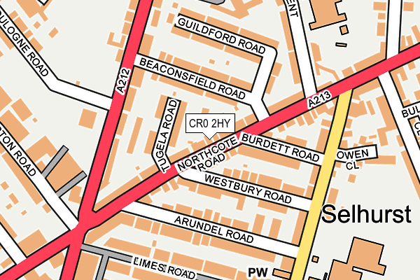 CR0 2HY map - OS OpenMap – Local (Ordnance Survey)