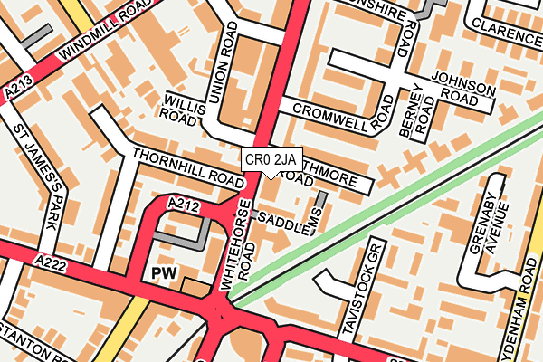 CR0 2JA map - OS OpenMap – Local (Ordnance Survey)