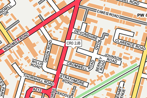 CR0 2JB map - OS OpenMap – Local (Ordnance Survey)