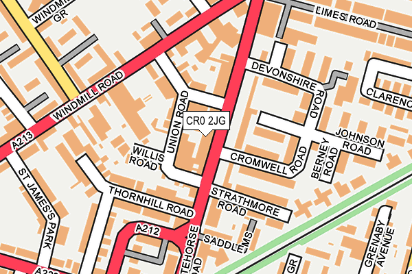 CR0 2JG map - OS OpenMap – Local (Ordnance Survey)