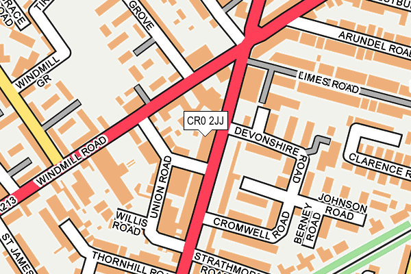 CR0 2JJ map - OS OpenMap – Local (Ordnance Survey)