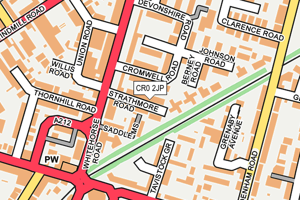 CR0 2JP map - OS OpenMap – Local (Ordnance Survey)