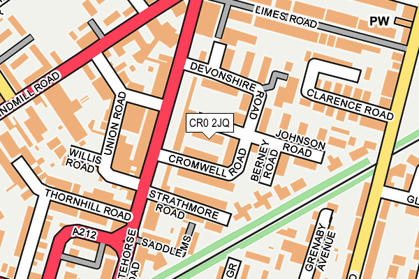 CR0 2JQ map - OS OpenMap – Local (Ordnance Survey)