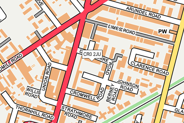 CR0 2JU map - OS OpenMap – Local (Ordnance Survey)