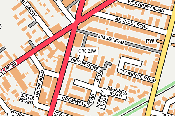 CR0 2JW map - OS OpenMap – Local (Ordnance Survey)