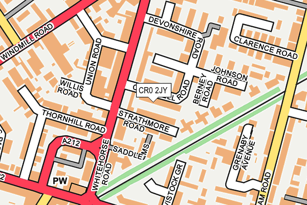 CR0 2JY map - OS OpenMap – Local (Ordnance Survey)