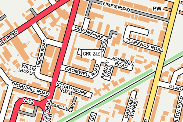 CR0 2JZ map - OS OpenMap – Local (Ordnance Survey)