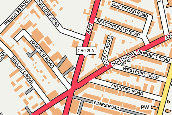 CR0 2LA map - OS OpenMap – Local (Ordnance Survey)