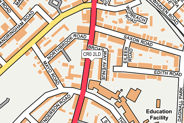 CR0 2LD map - OS OpenMap – Local (Ordnance Survey)