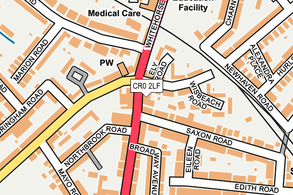 CR0 2LF map - OS OpenMap – Local (Ordnance Survey)