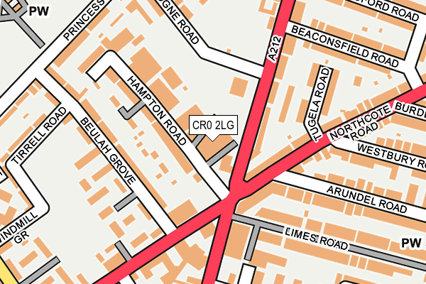 CR0 2LG map - OS OpenMap – Local (Ordnance Survey)