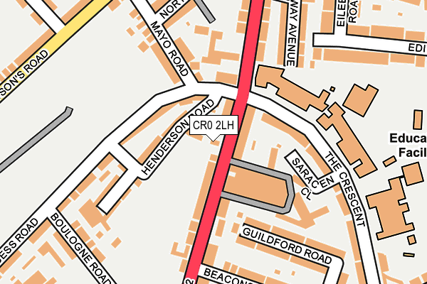 CR0 2LH map - OS OpenMap – Local (Ordnance Survey)