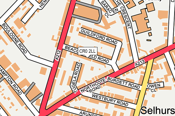 CR0 2LL map - OS OpenMap – Local (Ordnance Survey)