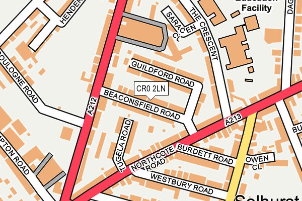CR0 2LN map - OS OpenMap – Local (Ordnance Survey)