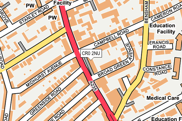 CR0 2NU map - OS OpenMap – Local (Ordnance Survey)