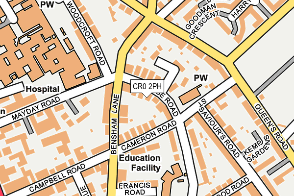 CR0 2PH map - OS OpenMap – Local (Ordnance Survey)