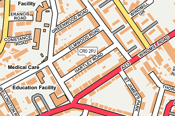 CR0 2PJ map - OS OpenMap – Local (Ordnance Survey)