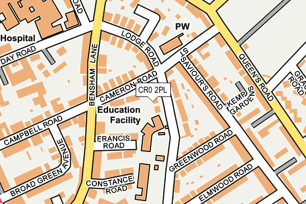 CR0 2PL map - OS OpenMap – Local (Ordnance Survey)