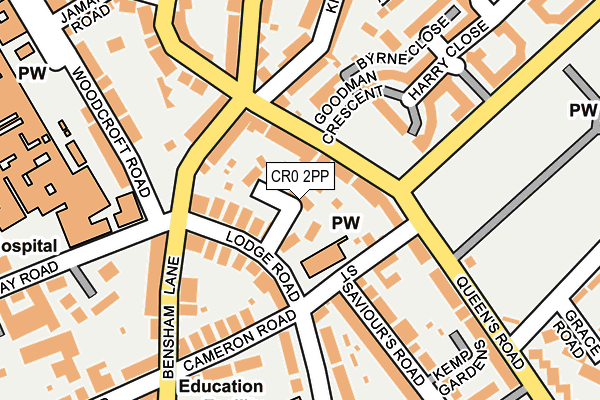 CR0 2PP map - OS OpenMap – Local (Ordnance Survey)