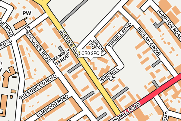 CR0 2PQ map - OS OpenMap – Local (Ordnance Survey)