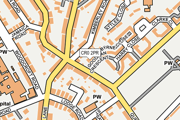 CR0 2PR map - OS OpenMap – Local (Ordnance Survey)