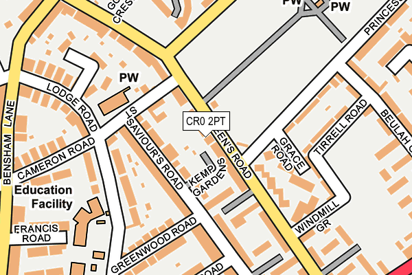 CR0 2PT map - OS OpenMap – Local (Ordnance Survey)