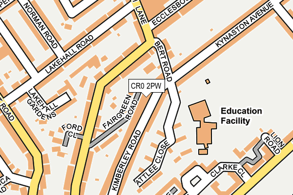 CR0 2PW map - OS OpenMap – Local (Ordnance Survey)