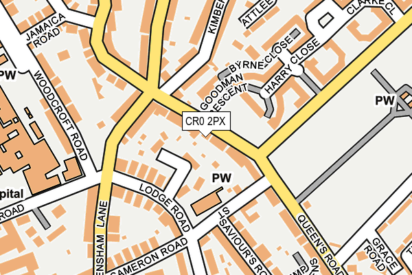 CR0 2PX map - OS OpenMap – Local (Ordnance Survey)