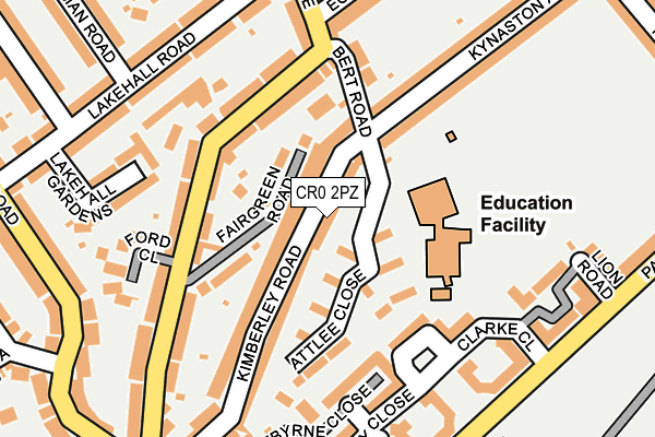 CR0 2PZ map - OS OpenMap – Local (Ordnance Survey)