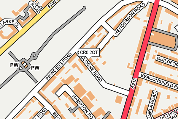 CR0 2QT map - OS OpenMap – Local (Ordnance Survey)