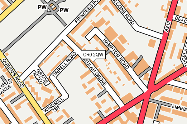 CR0 2QW map - OS OpenMap – Local (Ordnance Survey)