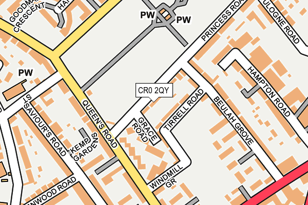CR0 2QY map - OS OpenMap – Local (Ordnance Survey)