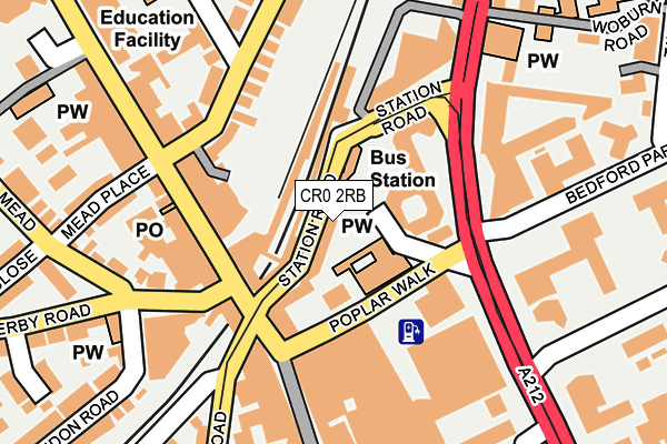 CR0 2RB map - OS OpenMap – Local (Ordnance Survey)