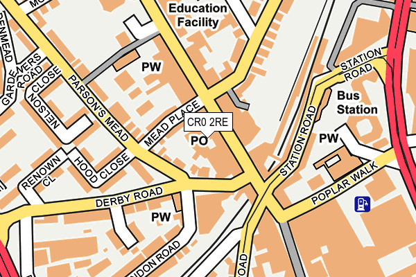 CR0 2RE map - OS OpenMap – Local (Ordnance Survey)