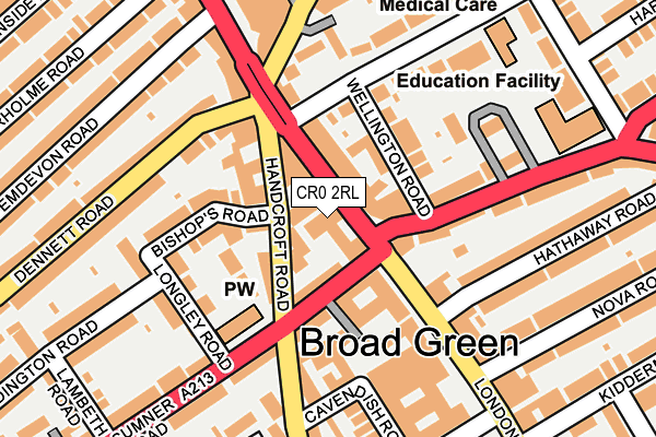 CR0 2RL map - OS OpenMap – Local (Ordnance Survey)