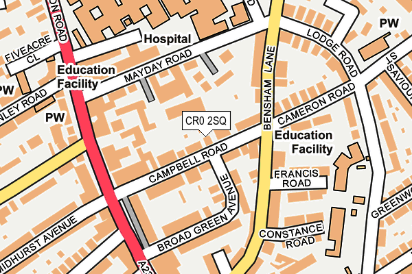 CR0 2SQ map - OS OpenMap – Local (Ordnance Survey)