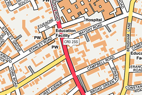 CR0 2SS map - OS OpenMap – Local (Ordnance Survey)