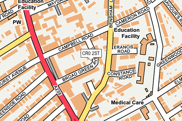 CR0 2ST map - OS OpenMap – Local (Ordnance Survey)