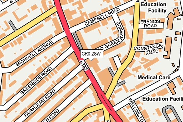 CR0 2SW map - OS OpenMap – Local (Ordnance Survey)
