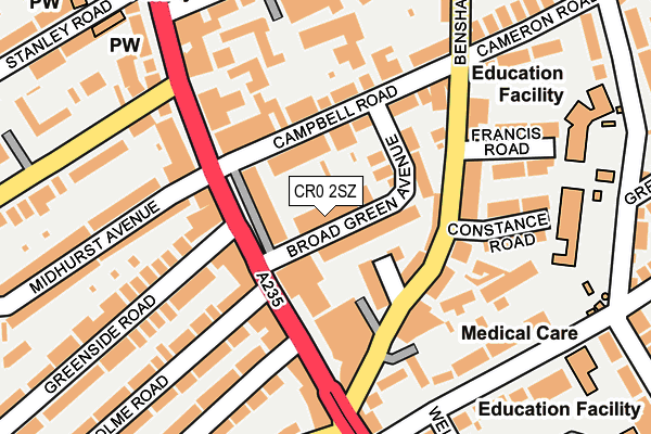 CR0 2SZ map - OS OpenMap – Local (Ordnance Survey)