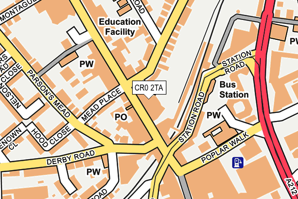 CR0 2TA map - OS OpenMap – Local (Ordnance Survey)