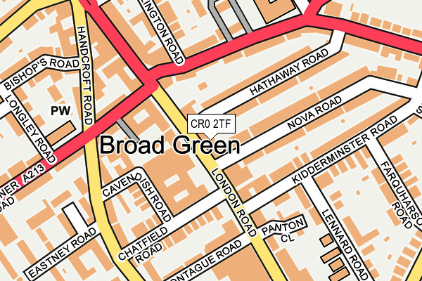 CR0 2TF map - OS OpenMap – Local (Ordnance Survey)