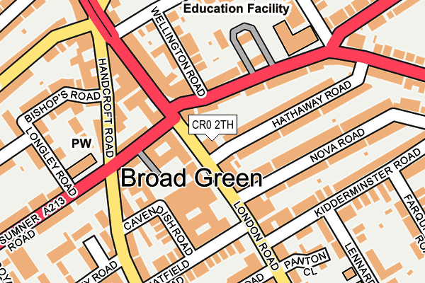 CR0 2TH map - OS OpenMap – Local (Ordnance Survey)