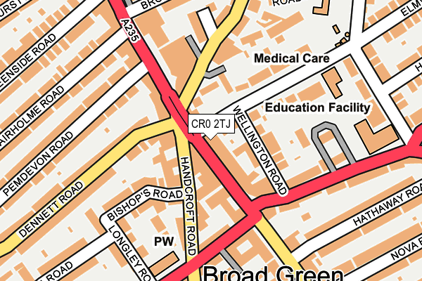 CR0 2TJ map - OS OpenMap – Local (Ordnance Survey)