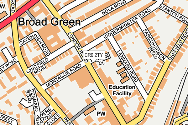 CR0 2TY map - OS OpenMap – Local (Ordnance Survey)