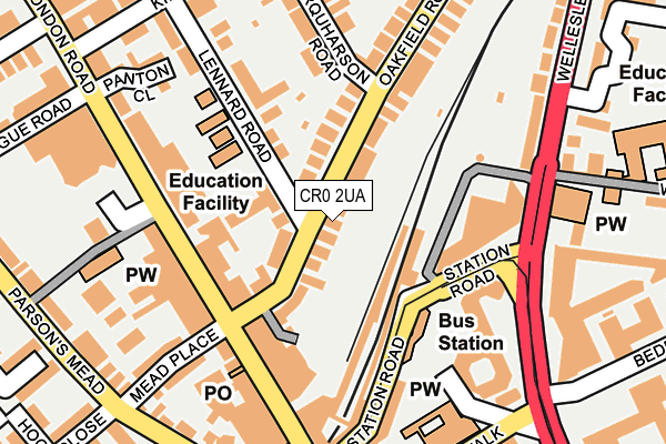 CR0 2UA map - OS OpenMap – Local (Ordnance Survey)