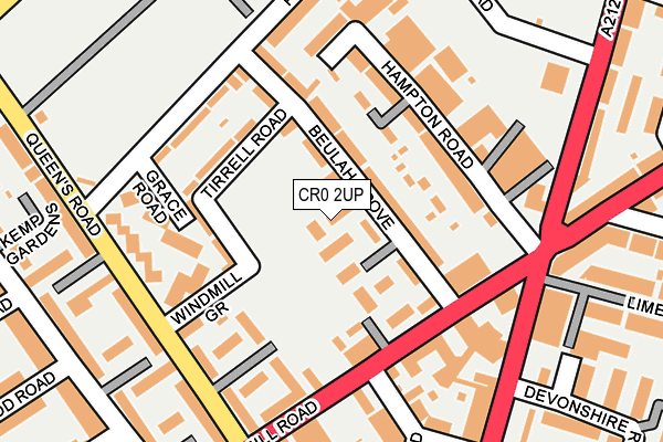 CR0 2UP map - OS OpenMap – Local (Ordnance Survey)