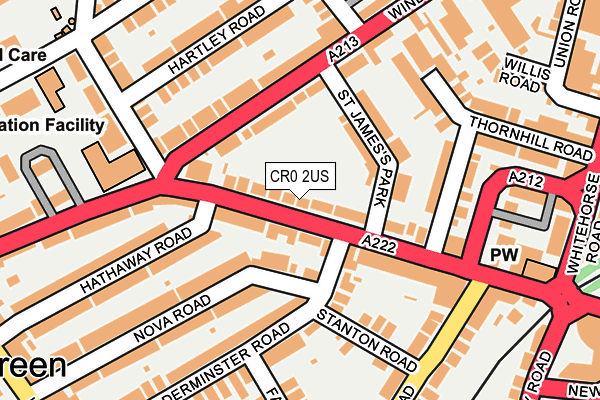 CR0 2US map - OS OpenMap – Local (Ordnance Survey)